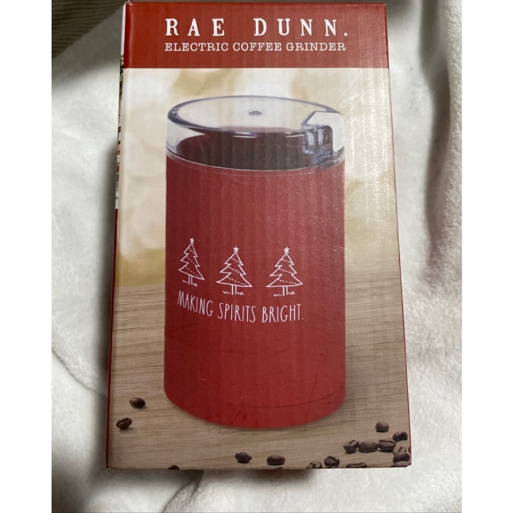 Rae Dunn Electric Coffee Grinder 150 W Multi-Purpose Red Stainless NIB